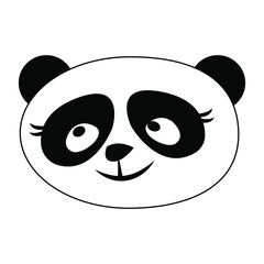 Fototapeta premium Panda black and white cute cartoon character vector illustration