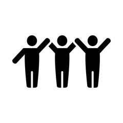 pictogram people standing icon, silhouette style
