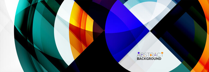 Obraz premium Round shapes, triangles and circles. Modern abstract background