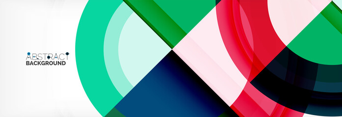 Round shapes, triangles and circles. Modern abstract background