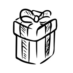 Christmas gift box clipart icon. Isolated vector. 