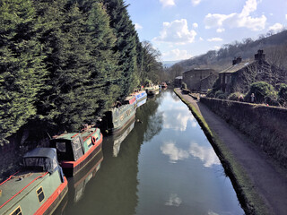 Naklejka premium A view of Hebden Bridge in Yorkshire