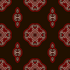 Abstract intricate pattern, oriental style. Seamless vector background.