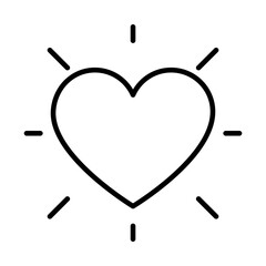 heart shining icon, line style