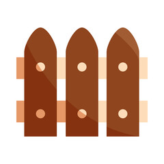 wood fence farm protection flat icon with shadow