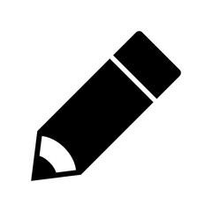 Pencil icon, logo isolated on white background