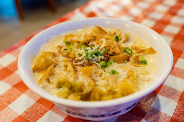 Close up shot of traditional Salty Soy Milk