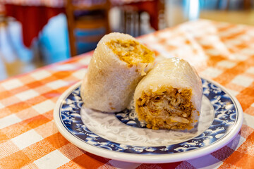Close up shot of traditional rice ball