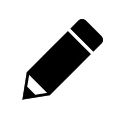 Pencil icon, logo isolated on white background