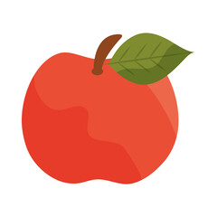 fresh fruit apple harvest flat icon with shadow