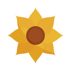 sunflower flower nature decoration flat icon with shadow