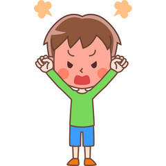 Obraz premium 激怒する少年