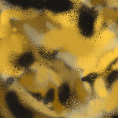 Gold spray paint ink texture. Graffiti painting on the wall. Street art and vandalism. Digitally airbrushed paper background.