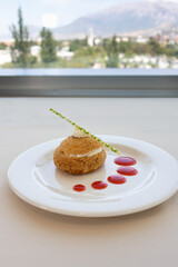 Cream Puff with Mousse and Strawberries Dessert