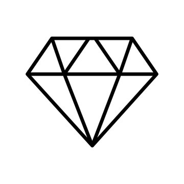 diamond gem icon, line style