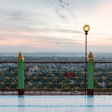 view from Sagaing hill at sunset