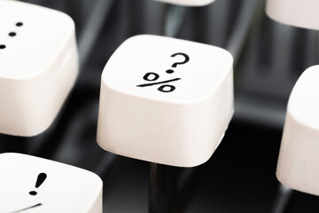 Manual Typewriter White Plastic Key Cap