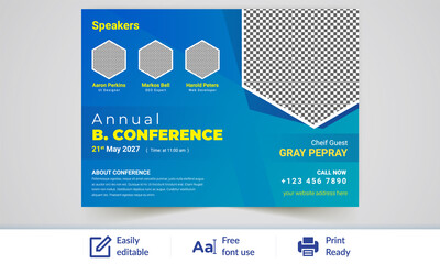 Business conference flyer template design vector 