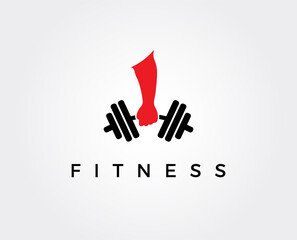 minimal fitness logo template - vector illustration
