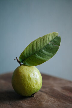 Single guava shot inside a studio.
