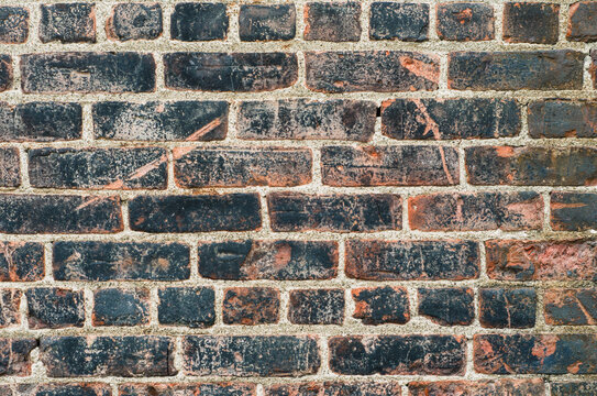 Fototapeta old, scratched, handmade brick wall