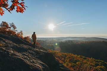Woman on a cliff edge