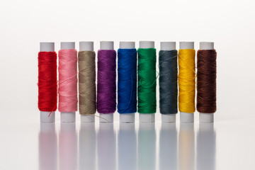 Set of colorful sewing threads