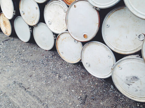 Pile of hazardous waste containers
