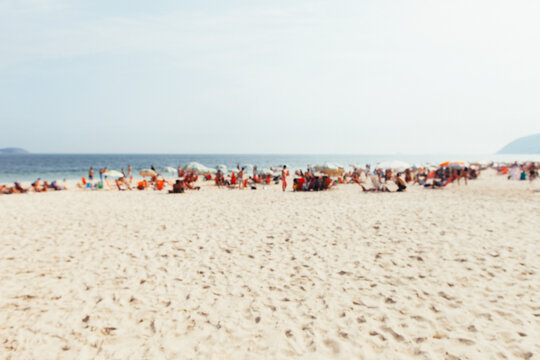 Many People on Beach Defocused