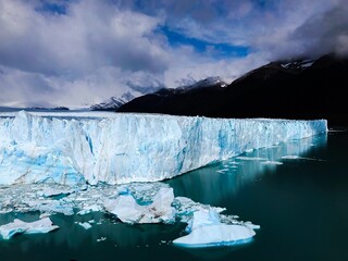Landscape of the Perito Moreno permanent glacier. El Calafate, Patagonia, Argentina