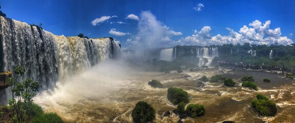 View of the Iguazu waterfalls, between Argentina and Brazil