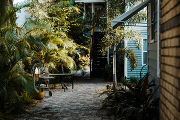 Outdoor garden patio walkway