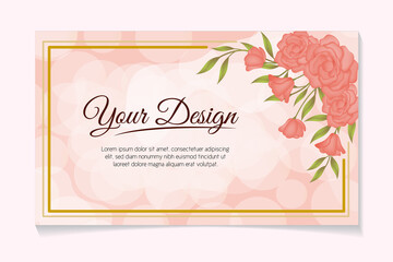 Rose flower frame romantic decoration design