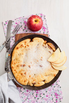 German upside down apple pancake