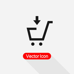 Shopping Cart With Put Down Arrow Icon Vector Illustration Eps10