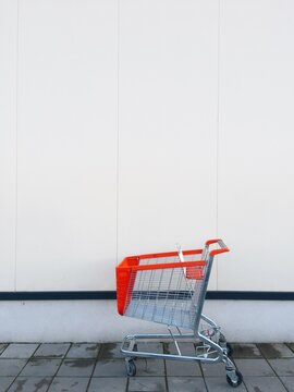 Shopping cart in front of the shopping mall