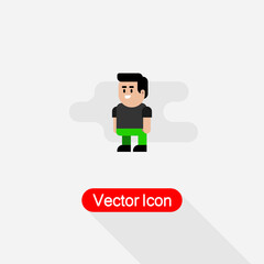 Simple Character Icon In Flat Design Vector Illustration Eps10