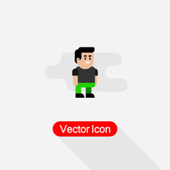 Simple Character Icon In Flat Design Vector Illustration Eps10