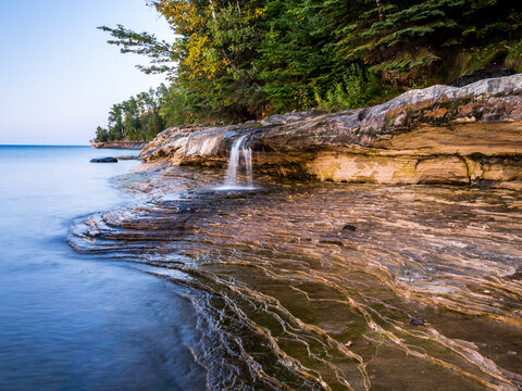 Small Cascade at Lake Superior in Pictured Rocks National Lakeshore