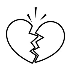 Obraz premium pop art elements concept, broken heart icon, line style