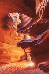 Abstract heart in sandstone at colorful antelope canyon  near page arizona usa. 