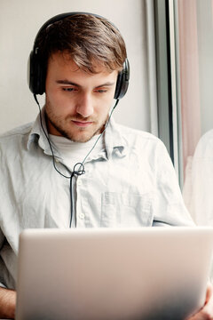 Creative male working on a laptop