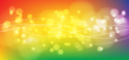 Abstract bokeh lights with soft light background illustration. Elegant blurred bokeh lights texture backdrop. Red, yellow, purple, green glitter lights background. defocused