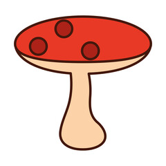 autumn mushroom vegetation line and fill icon
