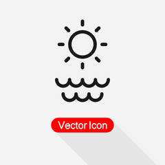 Sun And Sea Icon Vector Illustration Eps10