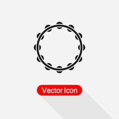Fototapeta na wymiar Tambourine Icon Vector Illustration Eps10