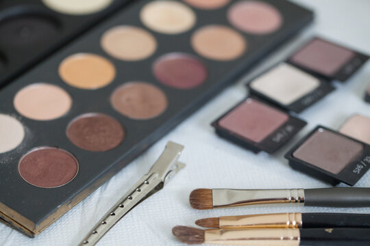 Close up of a makeup set