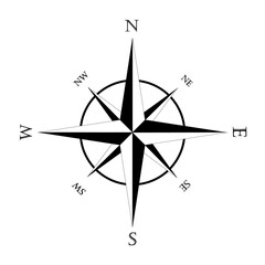 Wind rose icon. Maritime vintage compass. Vector illustration