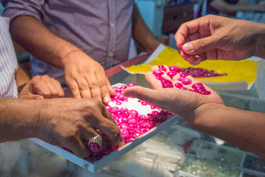 Hand picking Rubies
