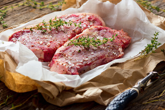 Raw New York Strip Sirloin Steak
